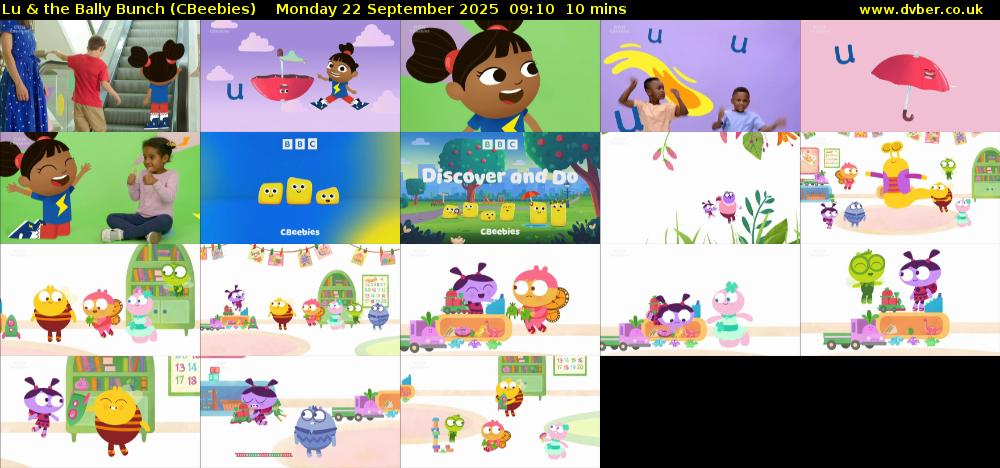 Lu & the Bally Bunch (CBeebies) Monday 22 September 2025 09:10 - 09:20