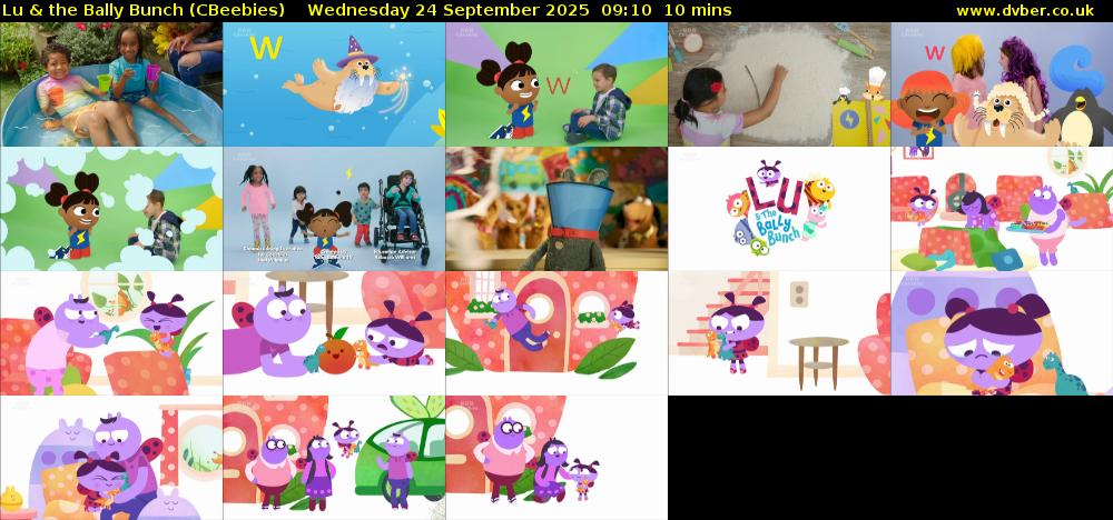 Lu & the Bally Bunch (CBeebies) Wednesday 24 September 2025 09:10 - 09:20