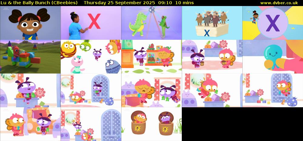 Lu & the Bally Bunch (CBeebies) Thursday 25 September 2025 09:10 - 09:20