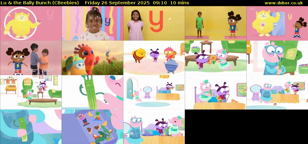 Lu & the Bally Bunch (CBeebies) Friday 26 September 2025 09:10 - 09:20