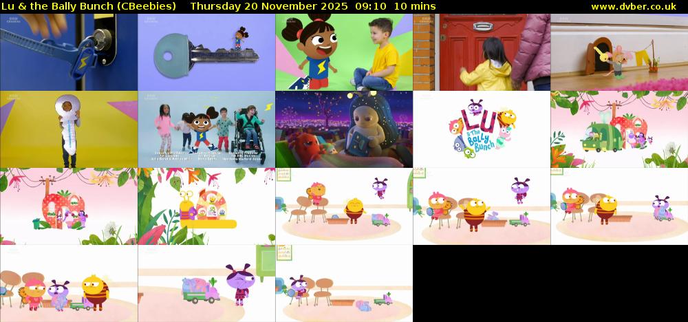 Lu & the Bally Bunch (CBeebies) Thursday 20 November 2025 09:10 - 09:20