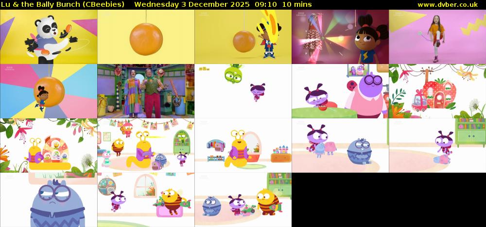 Lu & the Bally Bunch (CBeebies) Wednesday 3 December 2025 09:10 - 09:20