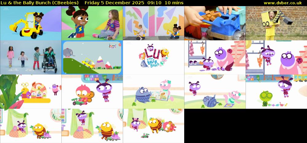 Lu & the Bally Bunch (CBeebies) Friday 5 December 2025 09:10 - 09:20