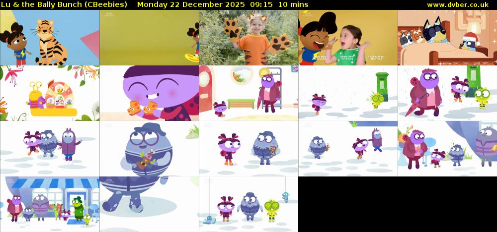 Lu & the Bally Bunch (CBeebies) Monday 22 December 2025 09:15 - 09:25