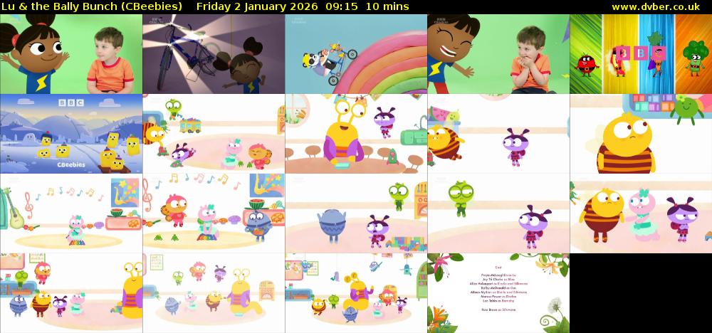 Lu & the Bally Bunch (CBeebies) Friday 2 January 2026 09:15 - 09:25