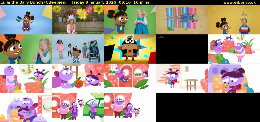Lu & the Bally Bunch (CBeebies) Friday 9 January 2026 09:10 - 09:20