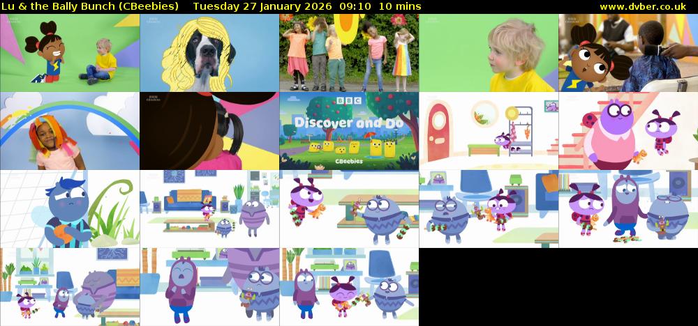 Lu & the Bally Bunch (CBeebies) Tuesday 27 January 2026 09:10 - 09:20
