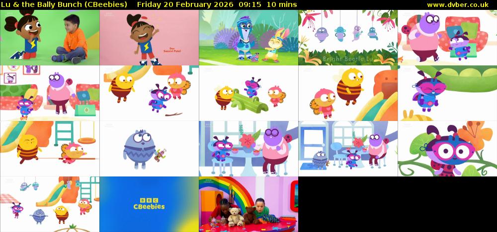 Lu & the Bally Bunch (CBeebies) Friday 20 February 2026 09:15 - 09:25