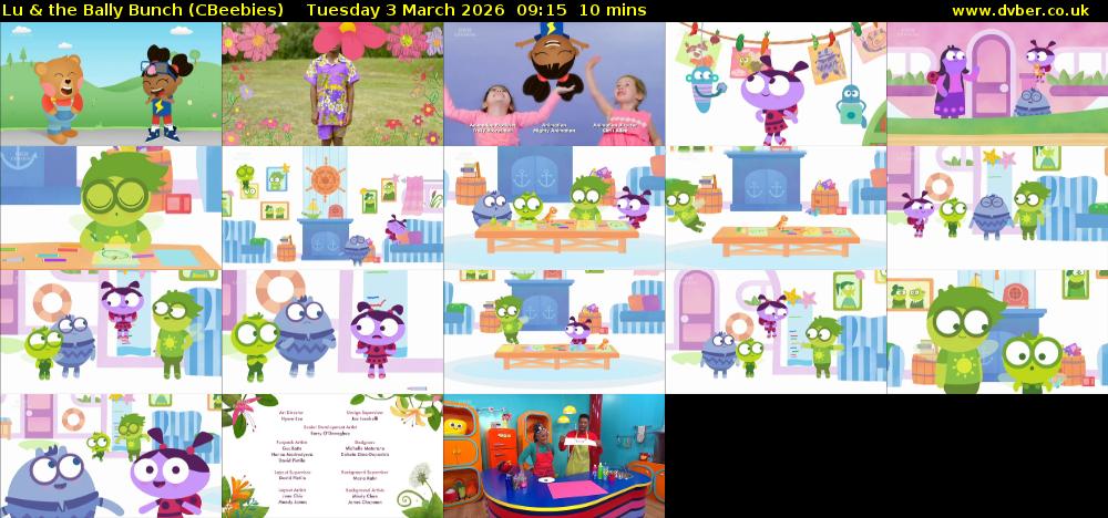 Lu & the Bally Bunch (CBeebies) Tuesday 3 March 2026 09:15 - 09:25