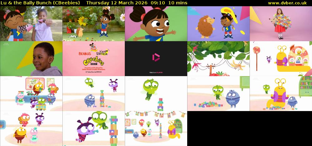 Lu & the Bally Bunch (CBeebies) Thursday 12 March 2026 09:10 - 09:20