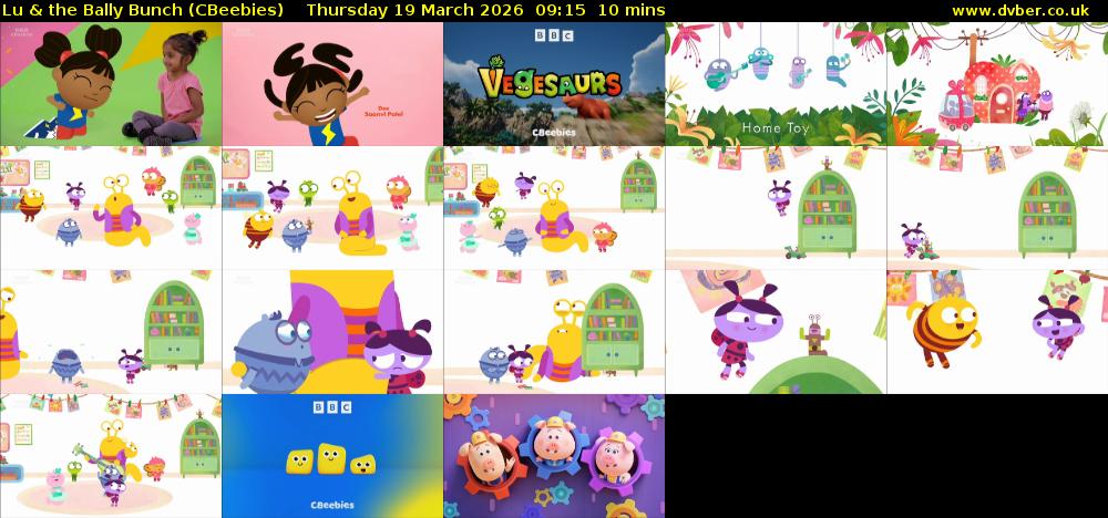 Lu & the Bally Bunch (CBeebies) Thursday 19 March 2026 09:15 - 09:25