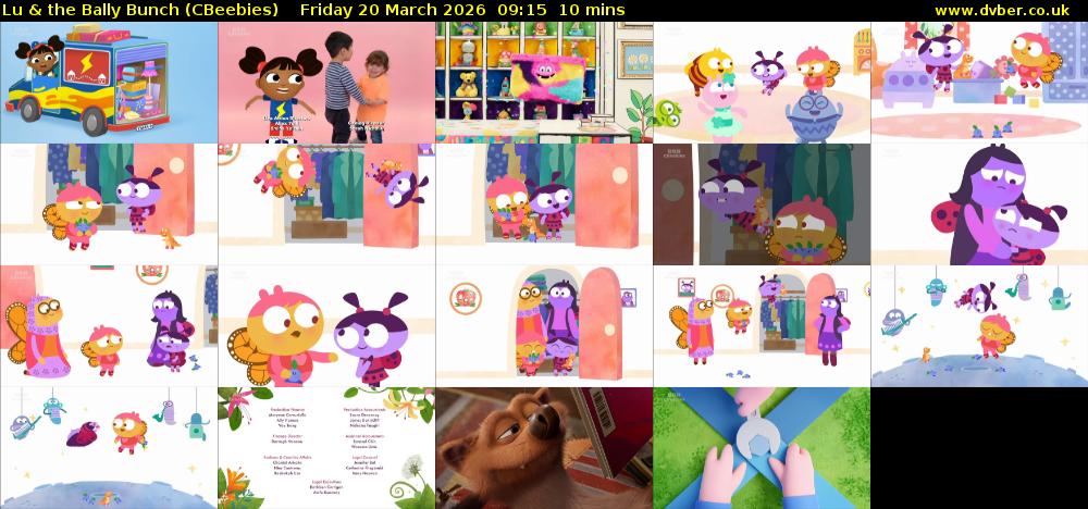 Lu & the Bally Bunch (CBeebies) Friday 20 March 2026 09:15 - 09:25