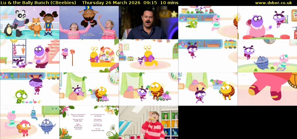 Lu & the Bally Bunch (CBeebies) Thursday 26 March 2026 09:15 - 09:25