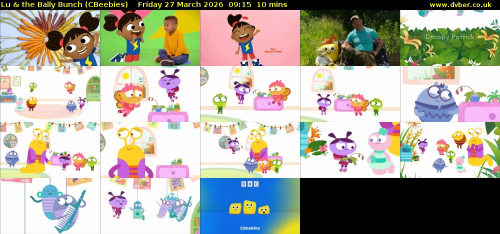 Lu & the Bally Bunch (CBeebies) Friday 27 March 2026 09:15 - 09:25