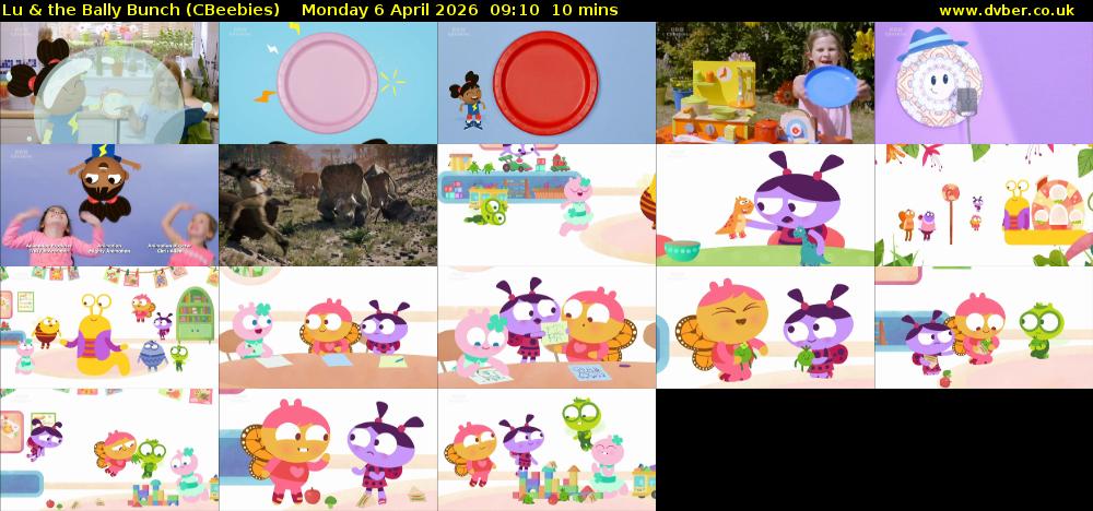 Lu & the Bally Bunch (CBeebies) Monday 6 April 2026 09:10 - 09:20