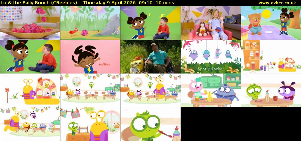 Lu & the Bally Bunch (CBeebies) Thursday 9 April 2026 09:10 - 09:20