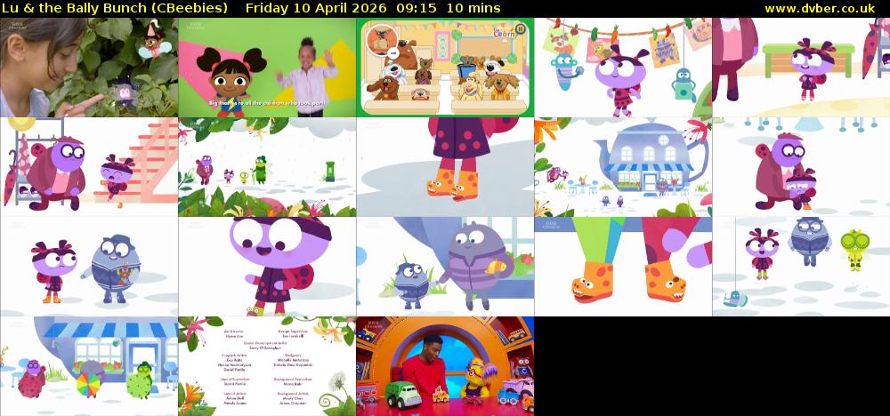 Lu & the Bally Bunch (CBeebies) Friday 10 April 2026 09:15 - 09:25