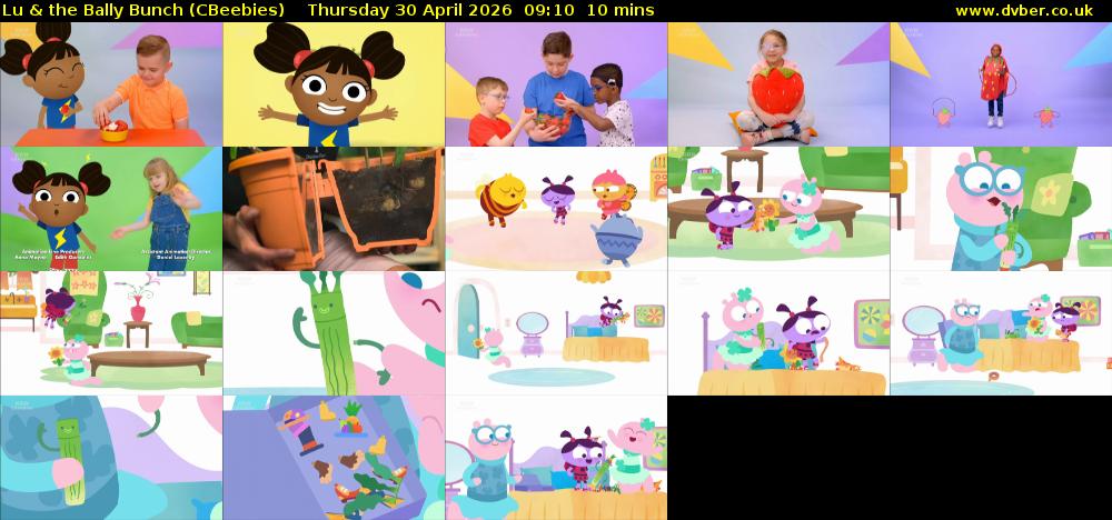 Lu & the Bally Bunch (CBeebies) Thursday 30 April 2026 09:10 - 09:20