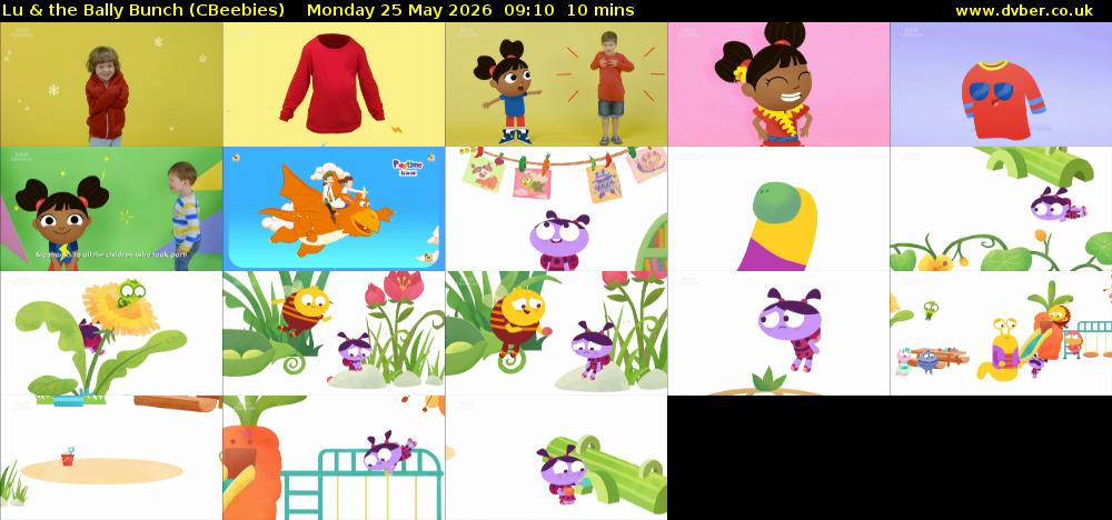 Lu & the Bally Bunch (CBeebies) Monday 25 May 2026 09:10 - 09:20