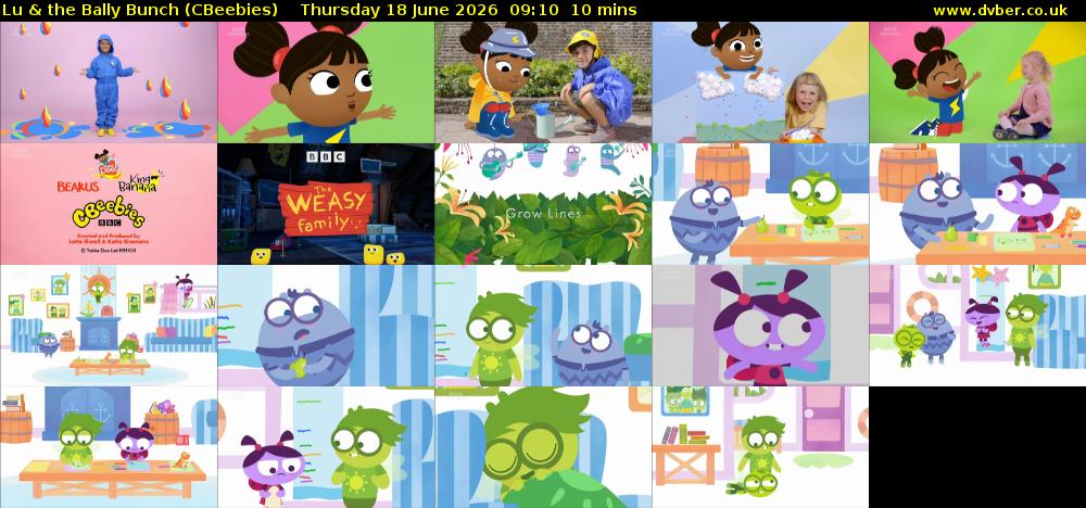 Lu & the Bally Bunch (CBeebies) Thursday 18 June 2026 09:10 - 09:20