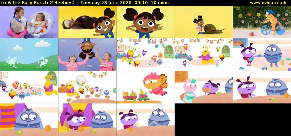 Lu & the Bally Bunch (CBeebies) Tuesday 23 June 2026 09:10 - 09:20