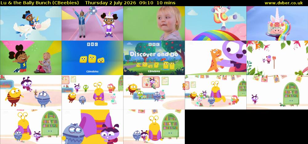 Lu & the Bally Bunch (CBeebies) Thursday 2 July 2026 09:10 - 09:20