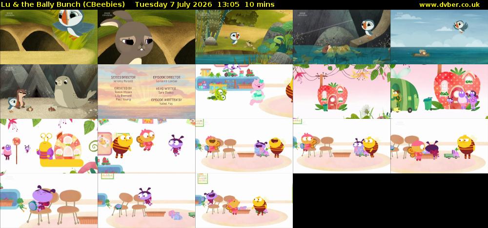 Lu & the Bally Bunch (CBeebies) Tuesday 7 July 2026 13:05 - 13:15