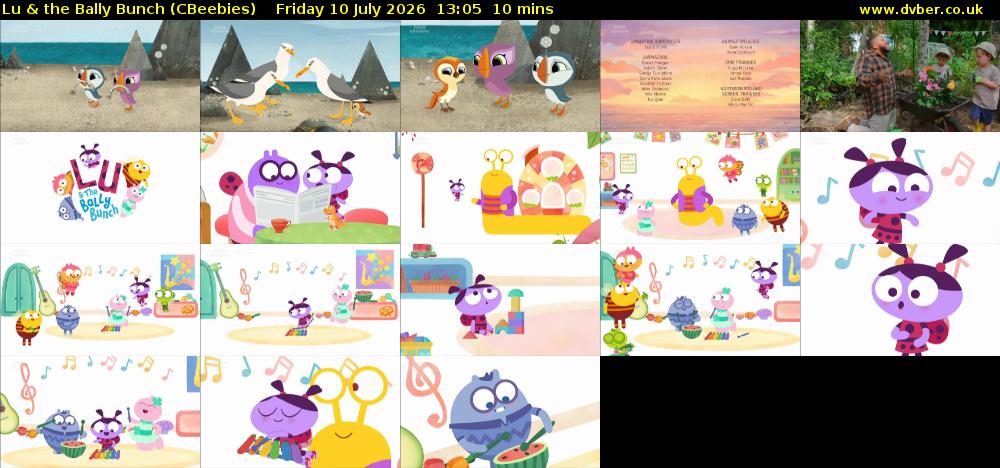 Lu & the Bally Bunch (CBeebies) Friday 10 July 2026 13:05 - 13:15