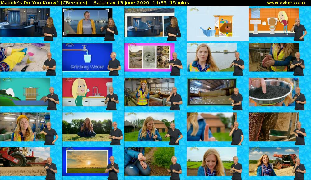 Maddie's Do You Know? (CBeebies) Saturday 13 June 2020 14:35 - 14:50
