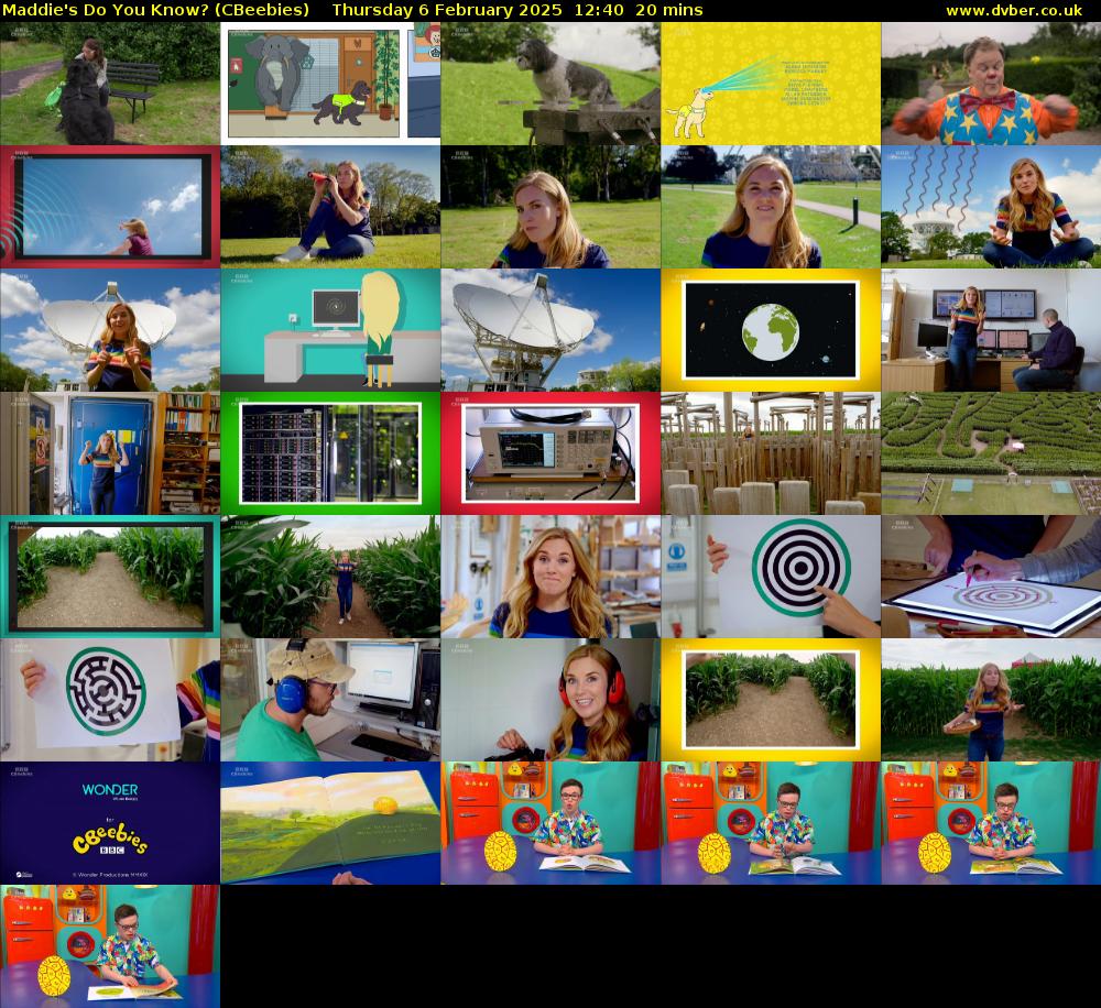 Maddie's Do You Know? (CBeebies) Thursday 6 February 2025 12:40 - 13:00