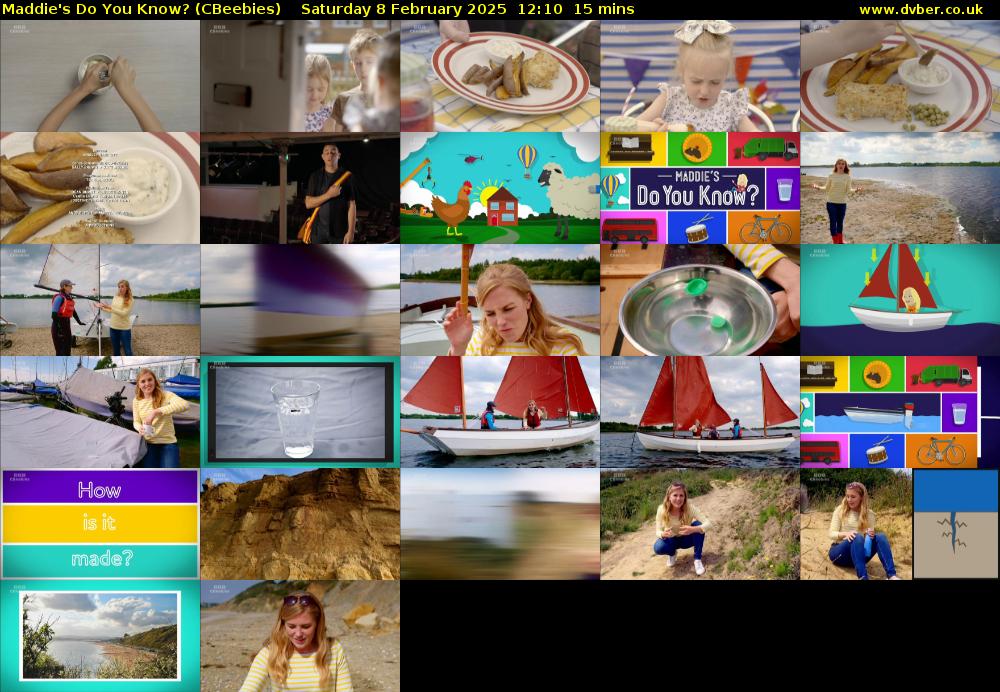 Maddie's Do You Know? (CBeebies) Saturday 8 February 2025 12:10 - 12:25