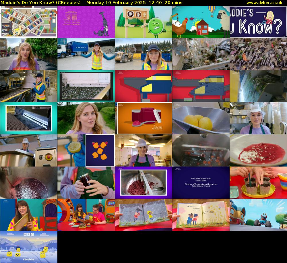 Maddie's Do You Know? (CBeebies) Monday 10 February 2025 12:40 - 13:00