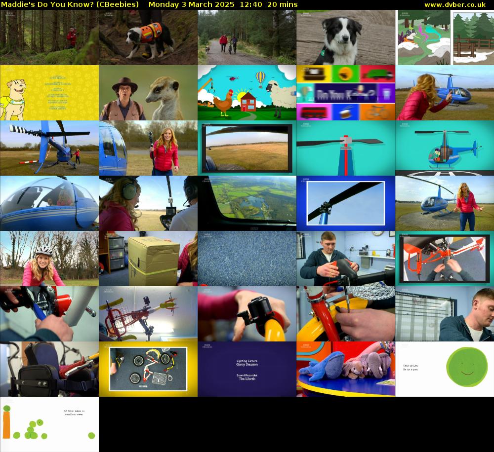 Maddie's Do You Know? (CBeebies) Monday 3 March 2025 12:40 - 13:00