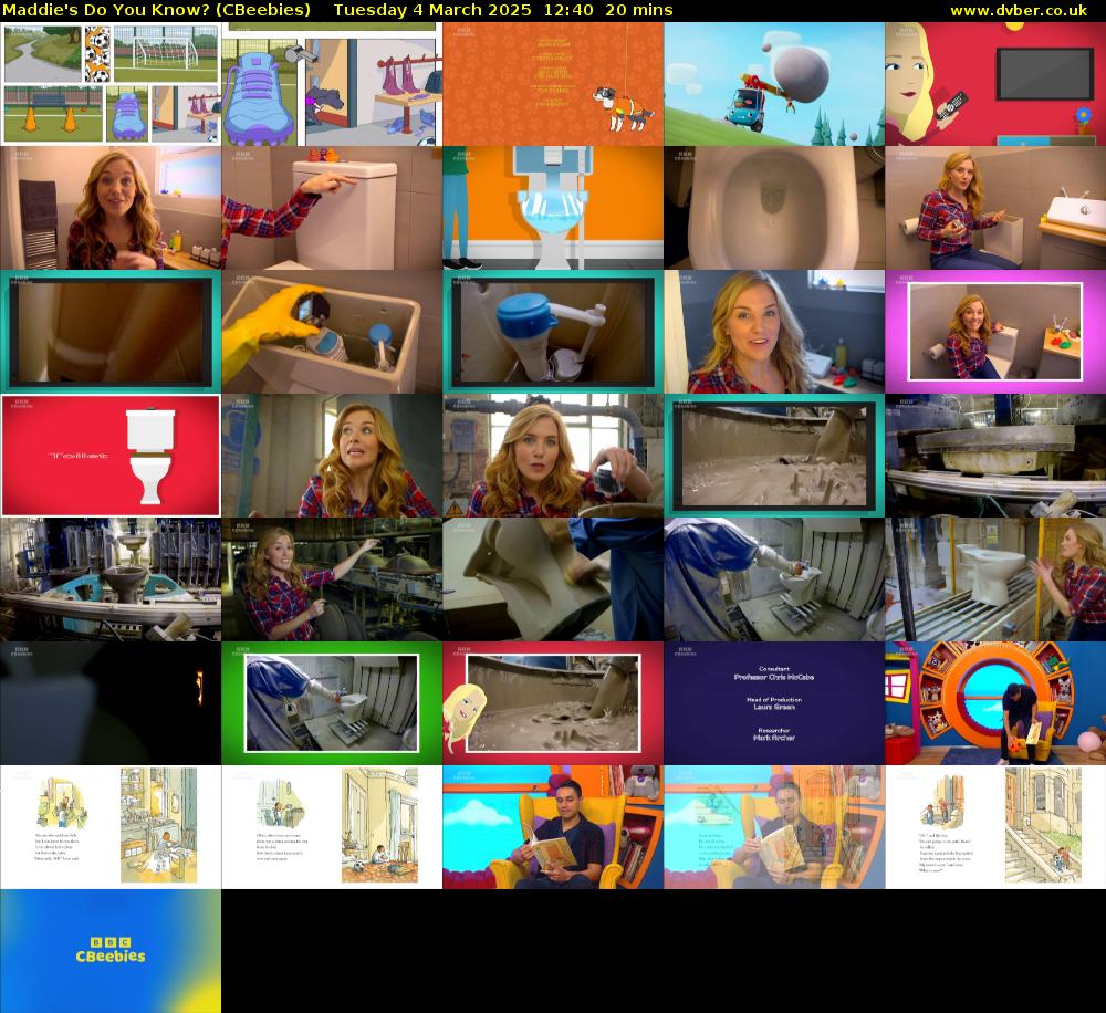 Maddie's Do You Know? (CBeebies) Tuesday 4 March 2025 12:40 - 13:00