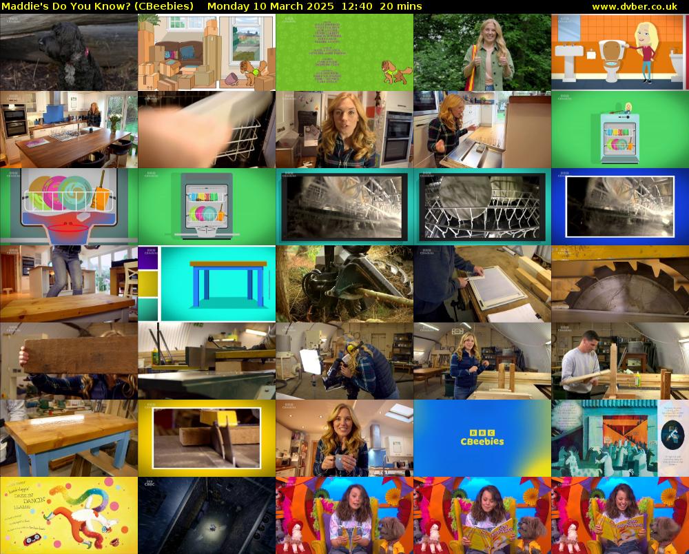 Maddie's Do You Know? (CBeebies) Monday 10 March 2025 12:40 - 13:00