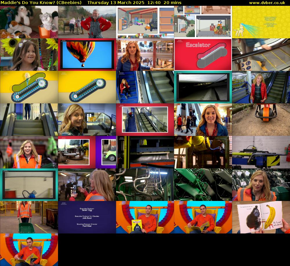 Maddie's Do You Know? (CBeebies) Thursday 13 March 2025 12:40 - 13:00