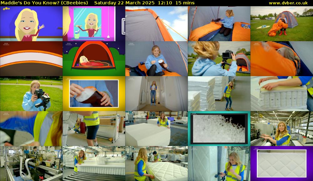 Maddie's Do You Know? (CBeebies) Saturday 22 March 2025 12:10 - 12:25