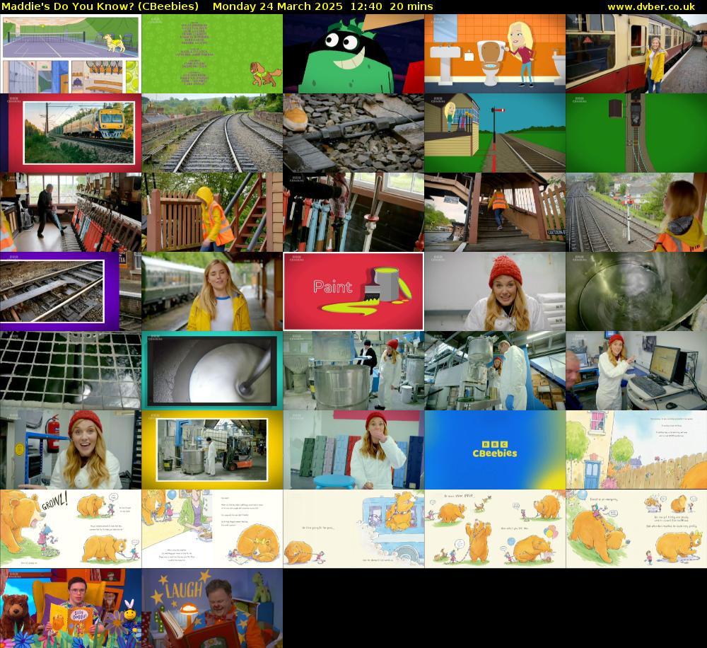 Maddie's Do You Know? (CBeebies) Monday 24 March 2025 12:40 - 13:00