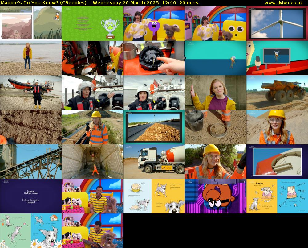 Maddie's Do You Know? (CBeebies) Wednesday 26 March 2025 12:40 - 13:00