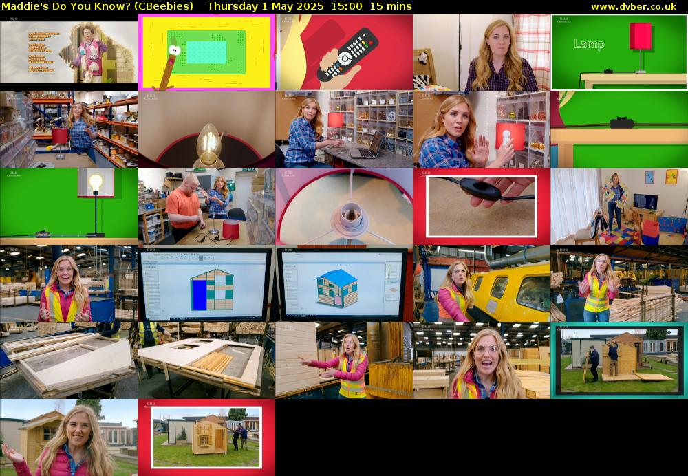 Maddie's Do You Know? (CBeebies) Thursday 1 May 2025 15:00 - 15:15