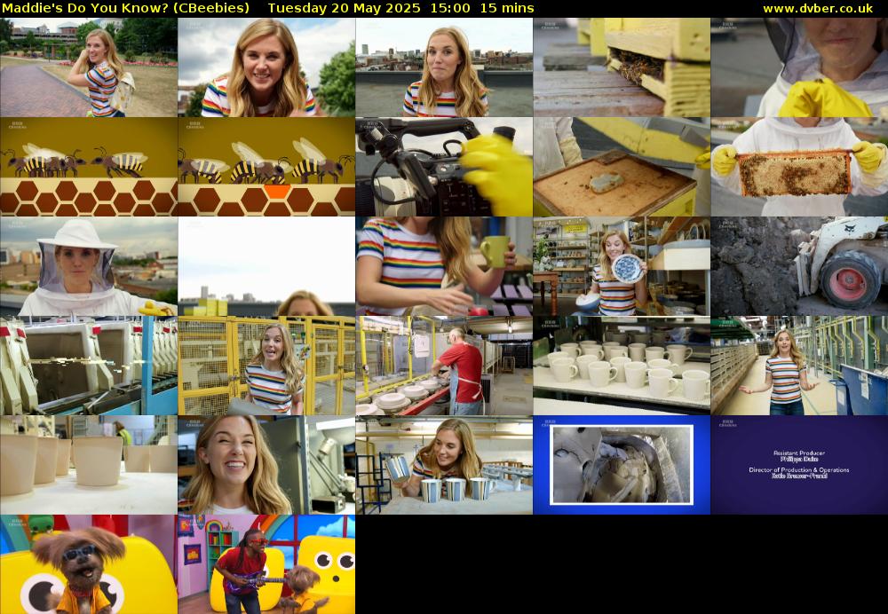 Maddie's Do You Know? (CBeebies) Tuesday 20 May 2025 15:00 - 15:15