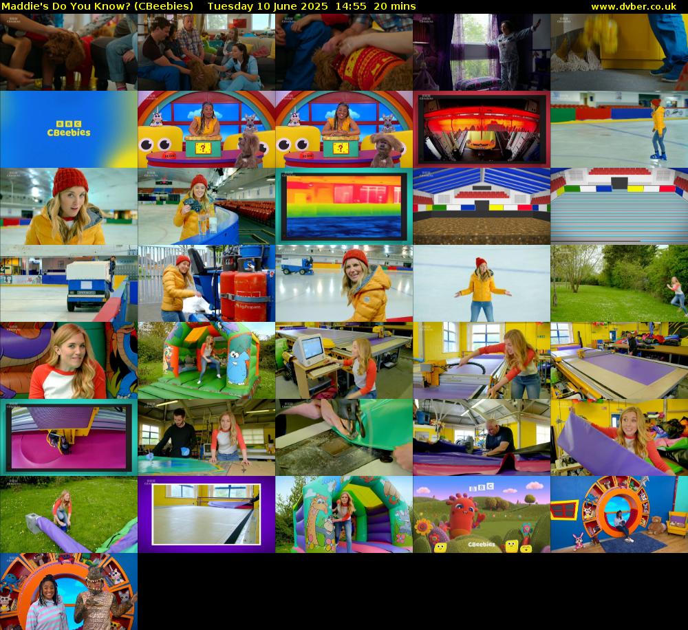 Maddie's Do You Know? (CBeebies) Tuesday 10 June 2025 14:55 - 15:15