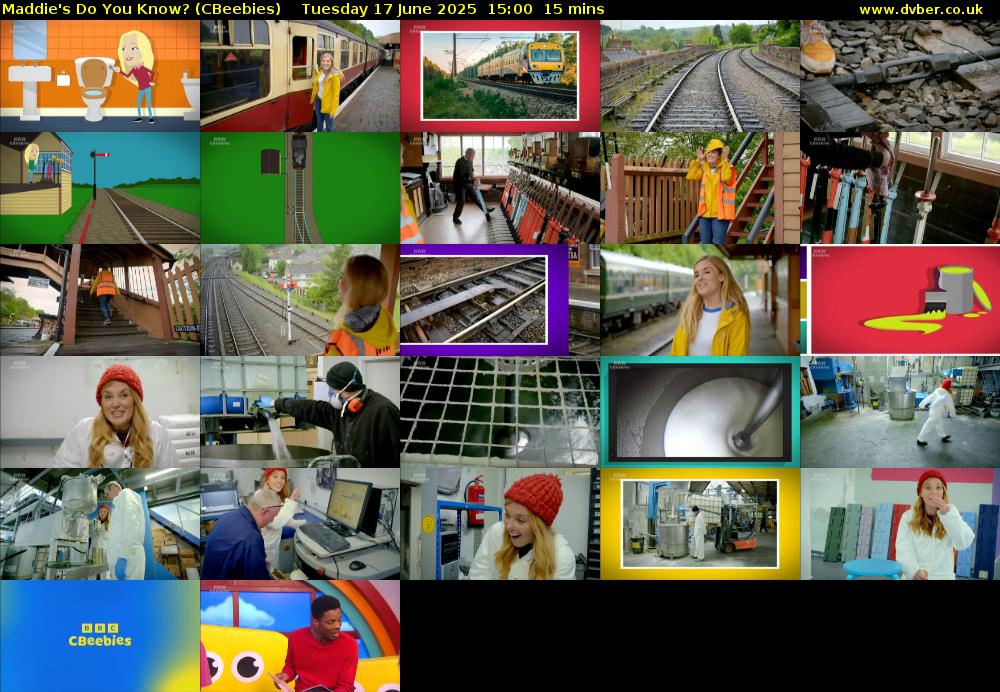 Maddie's Do You Know? (CBeebies) Tuesday 17 June 2025 15:00 - 15:15