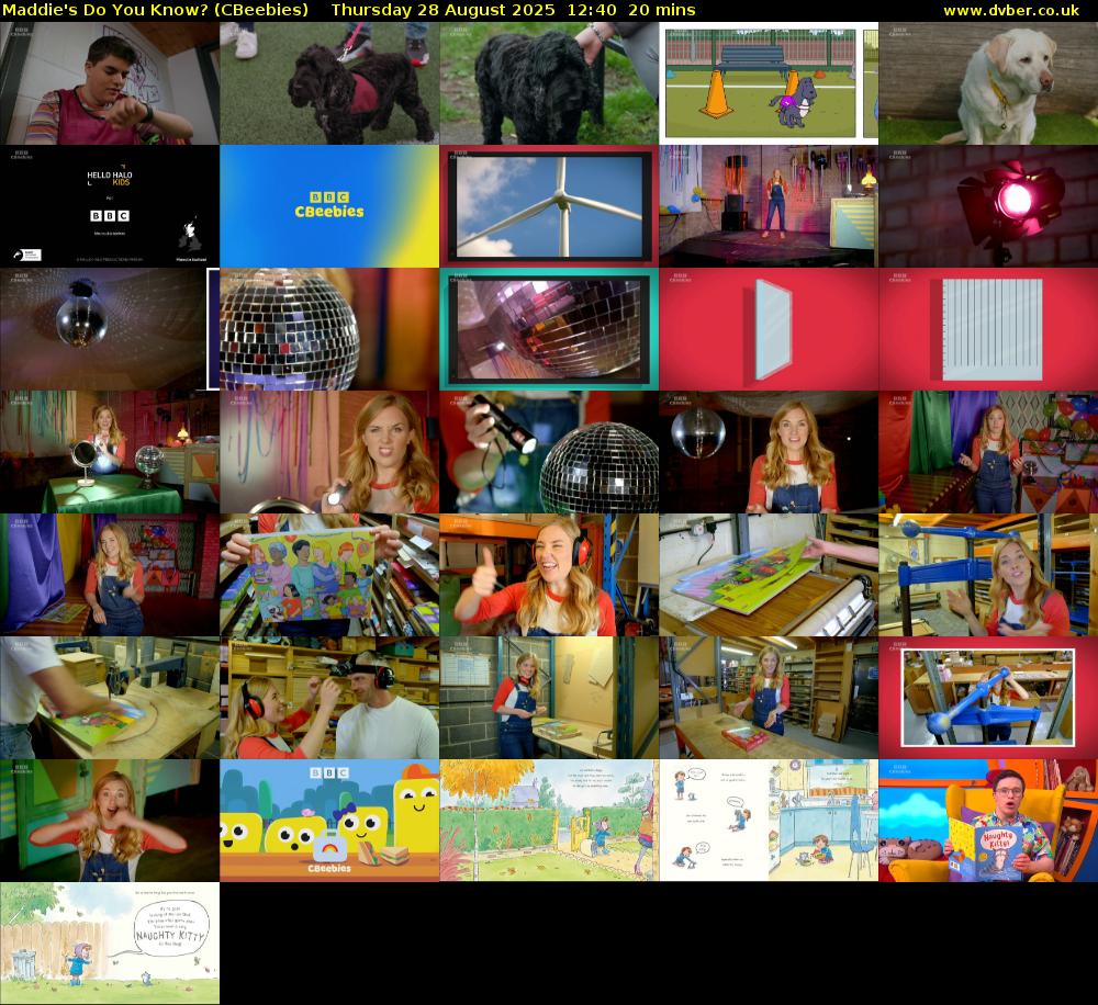 Maddie's Do You Know? (CBeebies) Thursday 28 August 2025 12:40 - 13:00