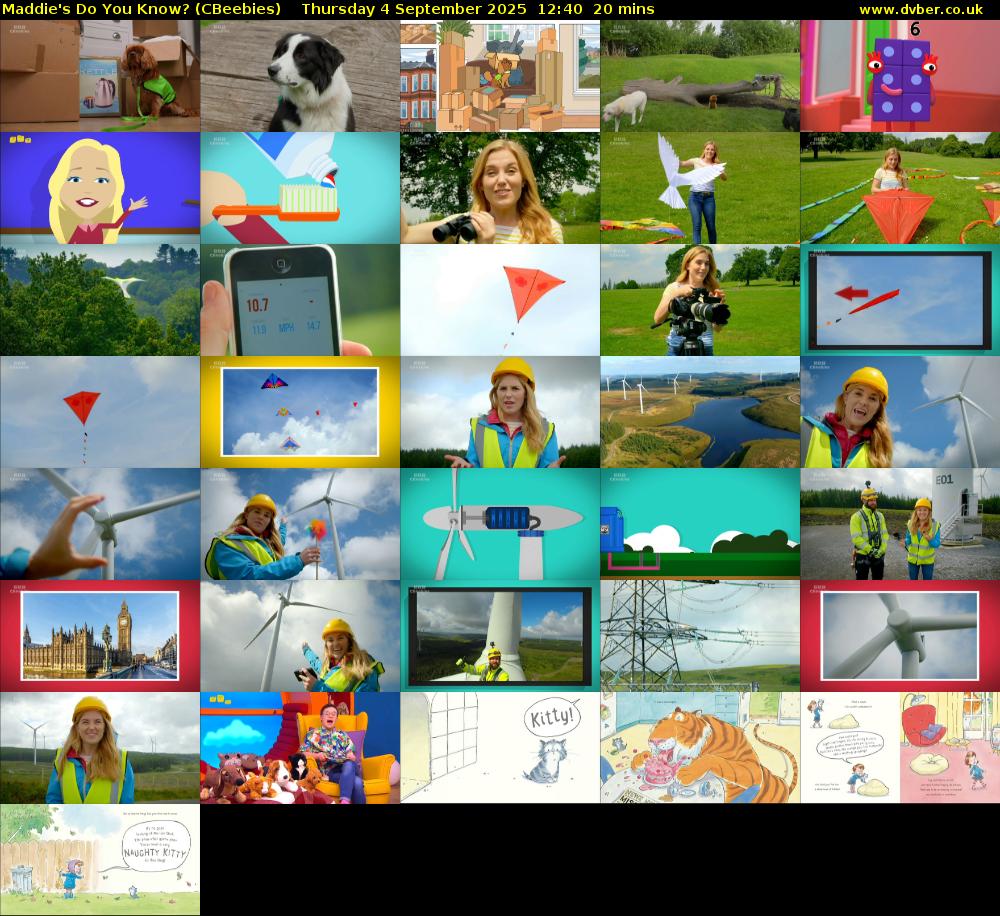 Maddie's Do You Know? (CBeebies) Thursday 4 September 2025 12:40 - 13:00