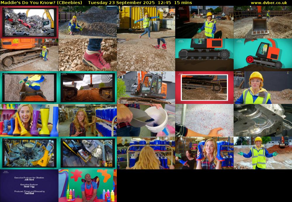 Maddie's Do You Know? (CBeebies) Tuesday 23 September 2025 12:45 - 13:00