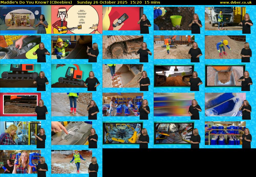 Maddie's Do You Know? (CBeebies) Sunday 26 October 2025 15:20 - 15:35