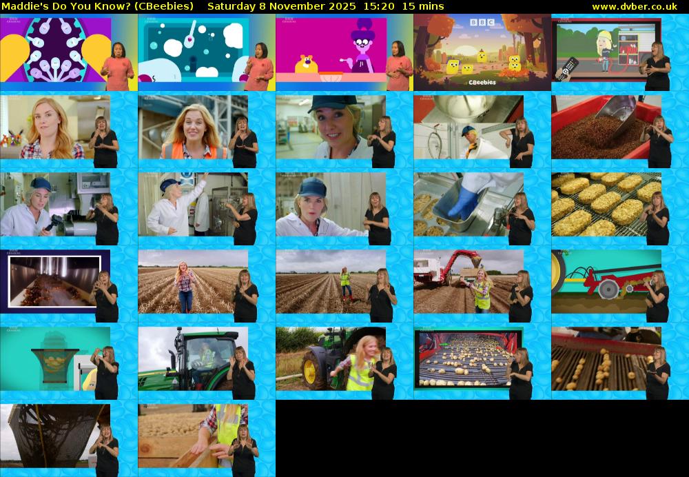 Maddie's Do You Know? (CBeebies) Saturday 8 November 2025 15:20 - 15:35
