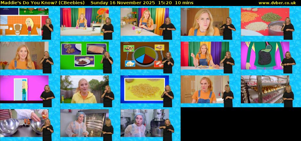 Maddie's Do You Know? (CBeebies) Sunday 16 November 2025 15:20 - 15:30