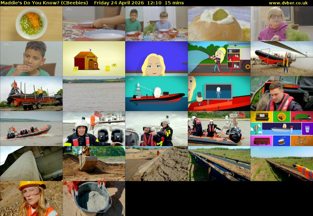 Maddie's Do You Know? (CBeebies) Friday 24 April 2026 12:10 - 12:25